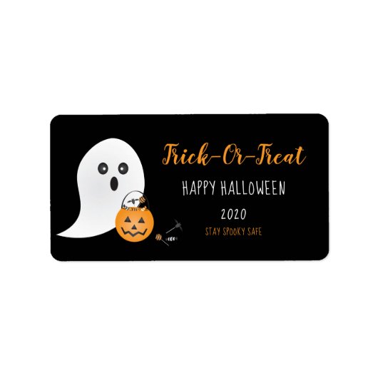 Ghost Trick of Trein Halloween Snoep Pumpkin Etiket (Voorkant)