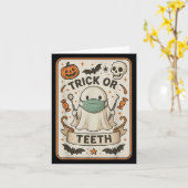 Ghost Trick Or Teeth Dental Tarot Card Halloween D Kaart (Gele Bloem)