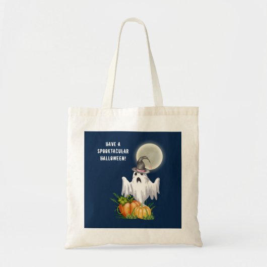 Ghost Trick or treat | Spooktaculaire halloween Tote Bag (Voorkant)