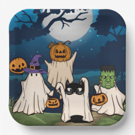 Ghost Trick-or-Treaters Papieren Borden Bordje
