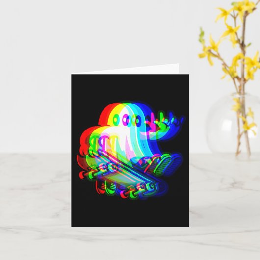 Ghost Trippy Vaporwave Halloween Techno Rave EDM Kaart (Gele Bloem)