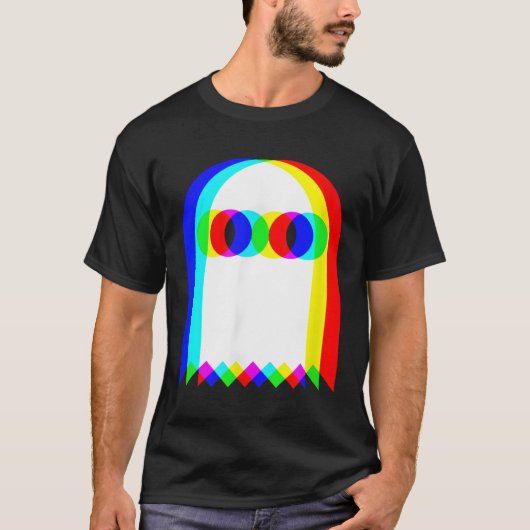 Ghost Trippy Vaporwave Halloween Techno Rave EDM T-shirt (Voorkant)