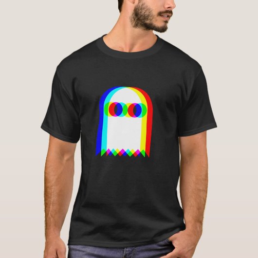 Ghost Trippy Vaporwave Halloween Techno Rave EDM T-shirt (Voorkant)