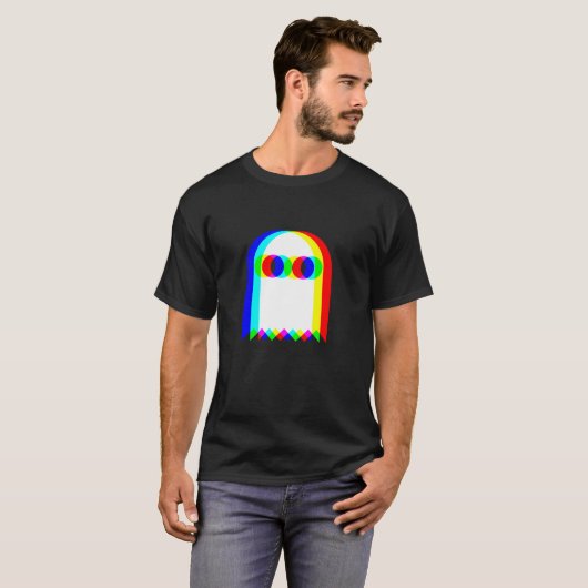 Ghost Trippy Vaporwave Halloween Techno Rave EDM T-shirt (Voorkant volledig)