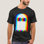 Ghost Trippy Vaporwave Halloween Techno Rave EDM T-shirt (Voorkant)