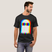 Ghost Trippy Vaporwave Halloween Techno Rave EDM T-shirt (Voorkant volledig)