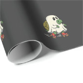 Ghost Turtle Roller Skates Halloween Design_1 Cadeaupapier (Rol Hoek)