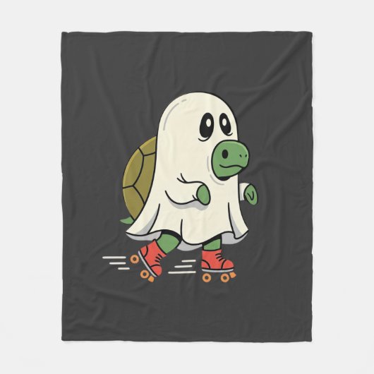 Ghost Turtle Roller Skates Halloween Design_1 Fleece Deken (Voorkant)