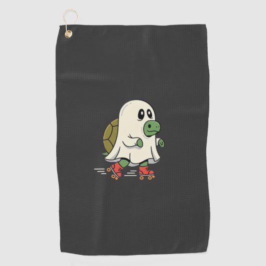 Ghost Turtle Roller Skates Halloween Design_1 Golfhanddoek (Voorkant)