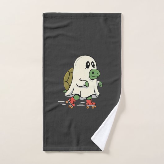 Ghost Turtle Roller Skates Halloween Design_1 Handdoek (Handdoek)