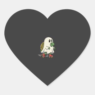 Ghost Turtle Roller Skates Halloween Design_1 Hart Sticker