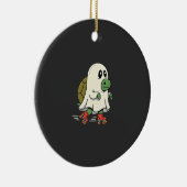 Ghost Turtle Roller Skates Halloween Design_1 Keramisch Ornament (Rechts)