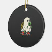 Ghost Turtle Roller Skates Halloween Design_1 Keramisch Ornament (Links)