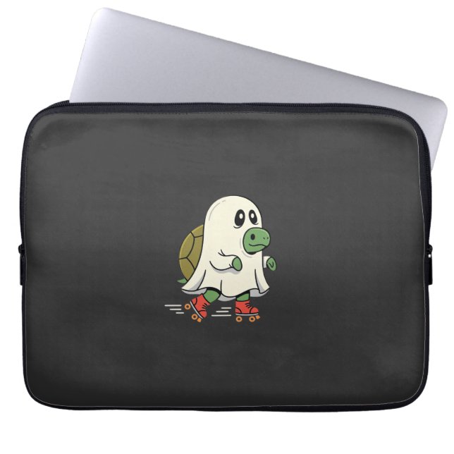 Ghost Turtle Roller Skates Halloween Design_1 Laptop Sleeve (Voorkant)