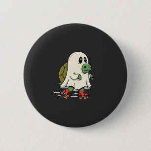 Ghost Turtle Roller Skates Halloween Design_1 Ronde Button 5,7 Cm