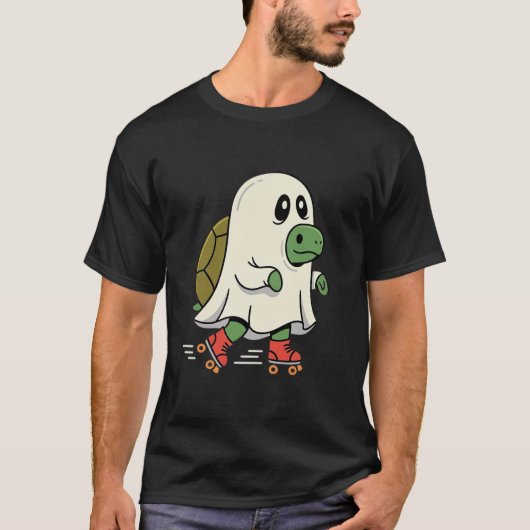 Ghost Turtle Roller Skates Halloween Design_1 T-shirt (Voorkant)