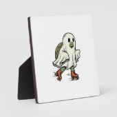 Ghost Turtle Roller Skating Vintage Halloween-ontw Fotoplaat (Voorkant)