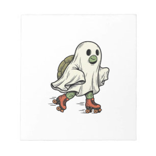 Ghost Turtle Roller Skating Vintage Halloween-ontw Notitieblok