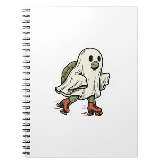 Ghost Turtle Roller Skating Vintage Halloween-ontw Notitieboek (Voorkant)