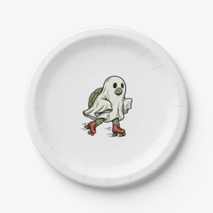 Ghost Turtle Roller Skating Vintage Halloween-ontw Papieren Bordje