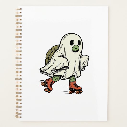 Ghost Turtle Roller Skating Vintage Halloween-ontw Planner (Voorkant)
