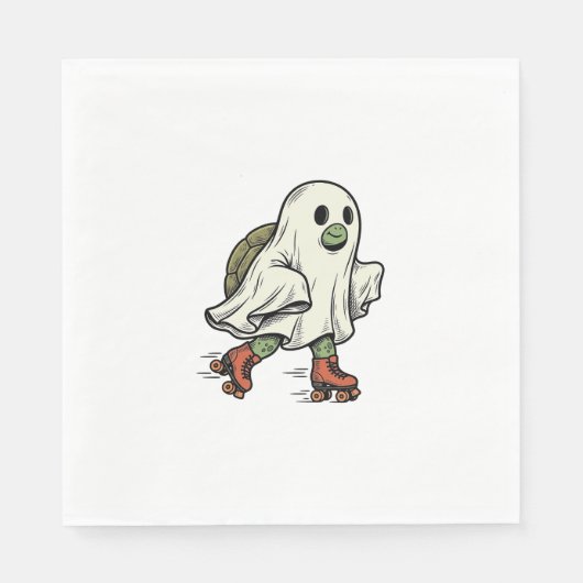 Ghost Turtle Roller Skating Vintage Halloween-ontw Servet (Voorkant)