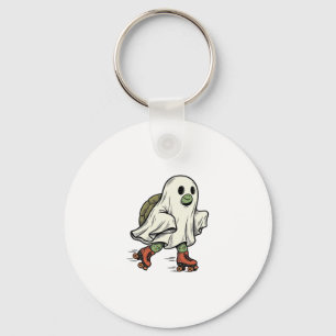 Ghost Turtle Roller Skating Vintage Halloween-ontw Sleutelhanger