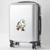 Ghost Turtle Roller Skating Vintage Halloween-ontw Sticker (Koffer)