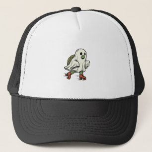 Ghost Turtle Roller Skating Vintage Halloween-ontw Trucker Pet