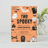 Ghost Two Spooky Halloween 2e verjaardagsfeestje Kaart (Staand voorkant)