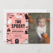 Ghost Two Spooky Halloween 2e verjaardagsfeestje Kaart (Voorkant)