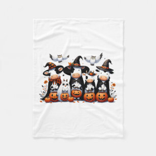 Ghost Uilen Koeien Halloween Dieren Koe Lover Spoo Fleece Deken