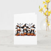 Ghost Uilen Koeien Halloween Dieren Koe Lover Spoo Kaart (Gele Bloem)