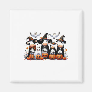 Ghost Uilen Koeien Halloween Dieren Koe Lover Spoo Magneet