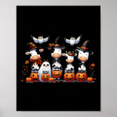 Ghost Uilen Koeien Halloween Dieren Koe Lover Spoo Poster (Voorkant)
