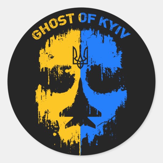 Ghost van Kiev Oekraïense vliegvechter Ronde Sticker (Voorkant)
