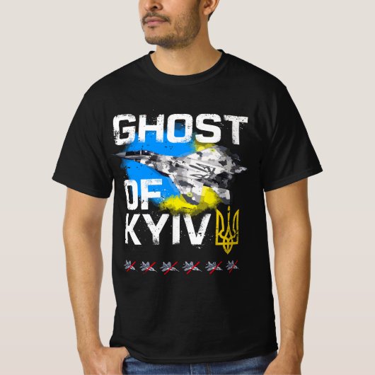 GHOST van KYIV Ukraine-strijkjet T-shirt (Voorkant)