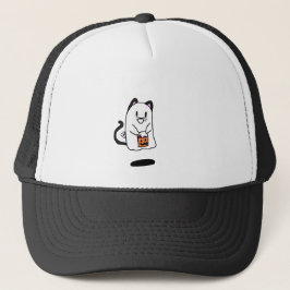 Ghost verkleed als kat voor Halloween Trucker Pet