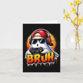 Ghost Video Game Bruh Halloween Gaming Controller Kaart (Gele Bloem)