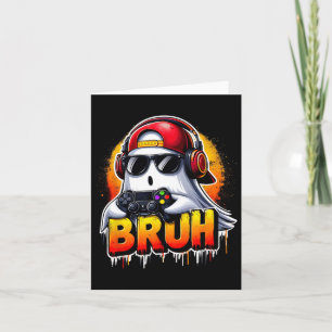 Ghost Video Game Bruh Halloween Gaming Controller Kaart