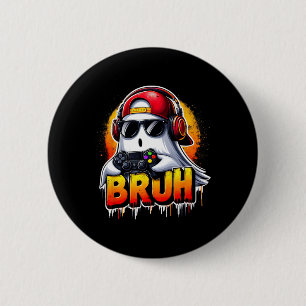 Ghost Video Game Bruh Halloween Gaming Controller Ronde Button 5,7 Cm