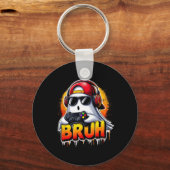 Ghost Video Game Bruh Halloween Gaming Controller Sleutelhanger (Voorkant)