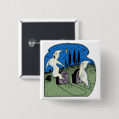 Ghost Vierkante Button 5,1 Cm (Voorkant /achterkant)