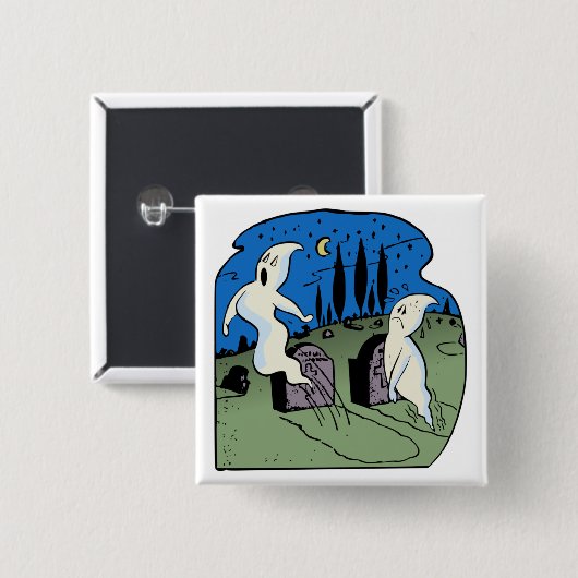 Ghost Vierkante Button 5,1 Cm (Voorkant /achterkant)