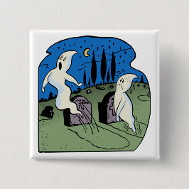 Ghost Vierkante Button 5,1 Cm