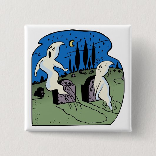 Ghost Vierkante Button 5,1 Cm (Voorkant)