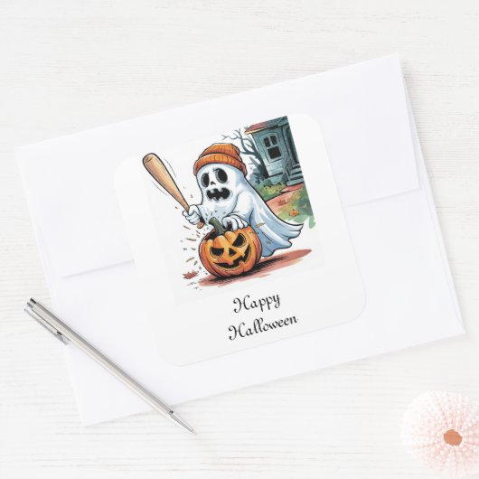 Ghost Vierkante Sticker (Envelop)