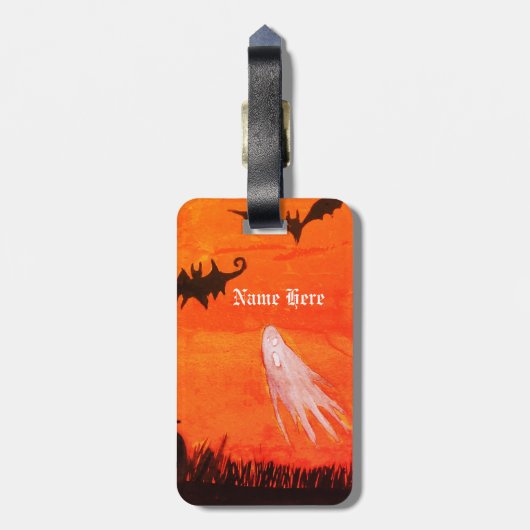 Ghost, vleermuizen, Halloween, aangepaste bagage L Bagagelabel (Achterkant verticaal)