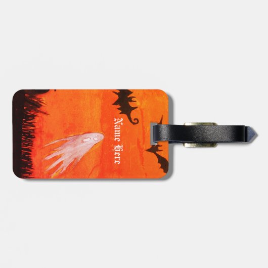 Ghost, vleermuizen, Halloween, aangepaste bagage L Bagagelabel (Achterkant horizontaal)