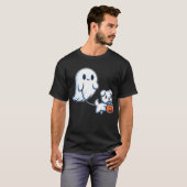 Ghost Walking Dog Funny Halloween Ghost Spooky T-shirt (Voorkant volledig)